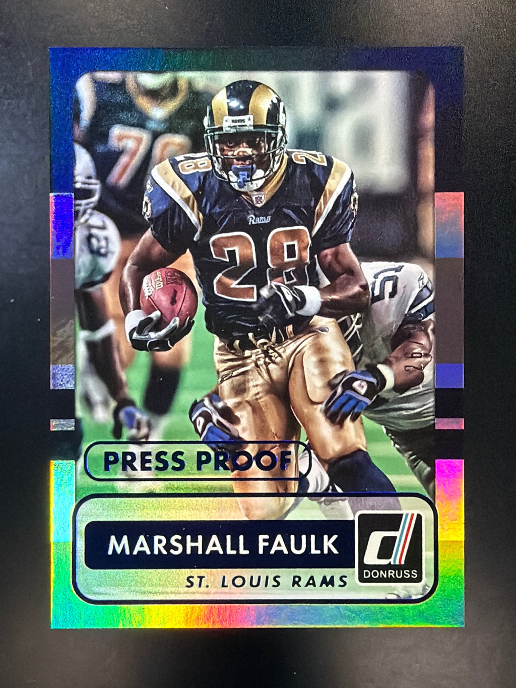 2015 Donruss #169 Marshall Faulk Press Proof Blue #/99