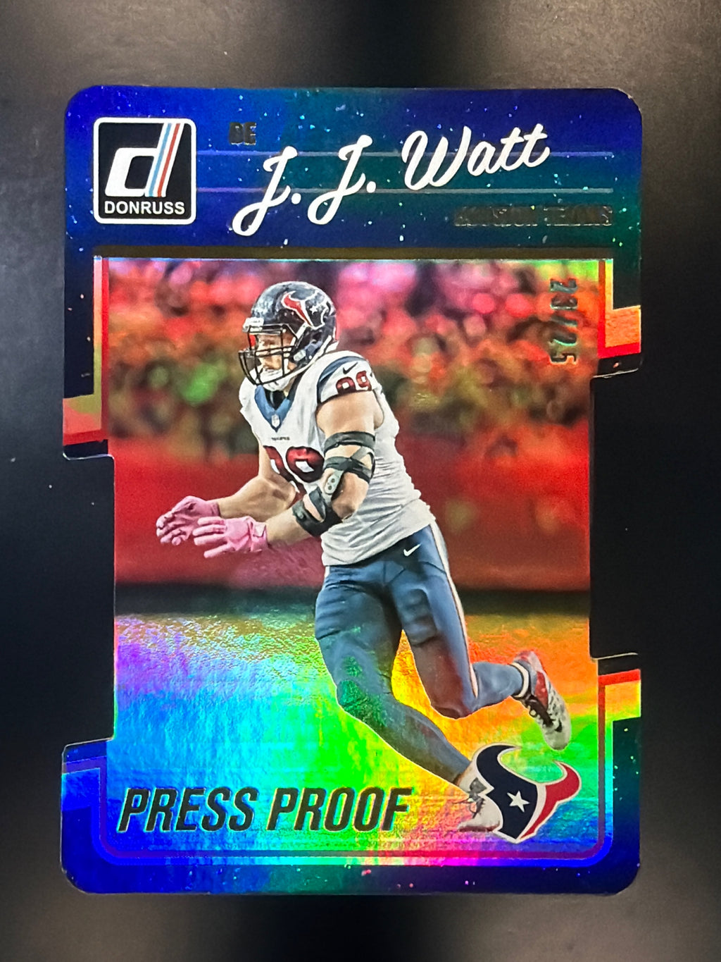 2016 Donruss #121 J.J. Watt Press Proofs Gold Die Cuts #/25