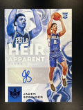 2021-22 Panini Court Kings #HA-JSP Jaden Springer Heir Apparent Violet #/49