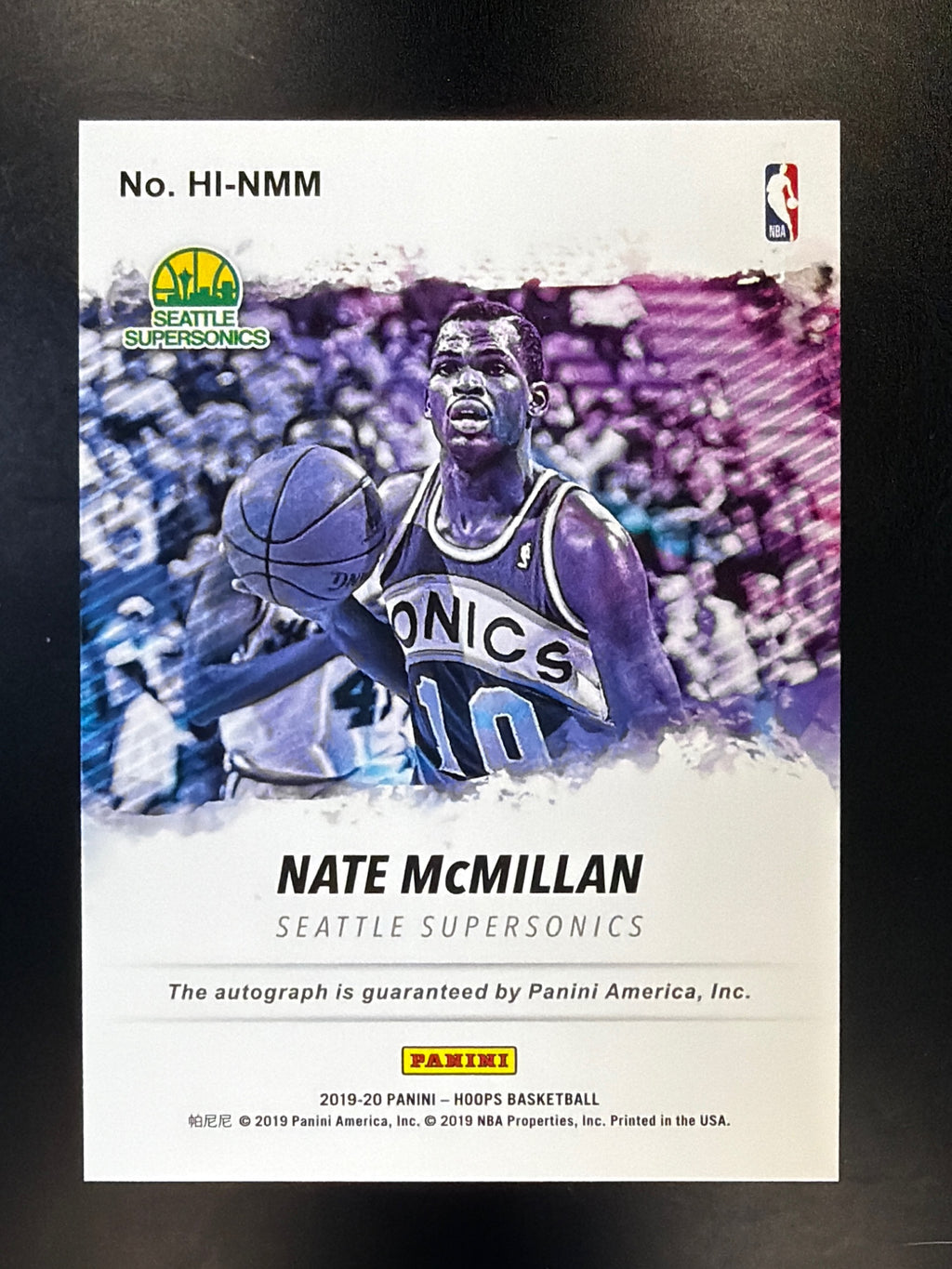 2019-20 Hoops #HI-NMM Nate McMillan Hoops Ink Red #/25