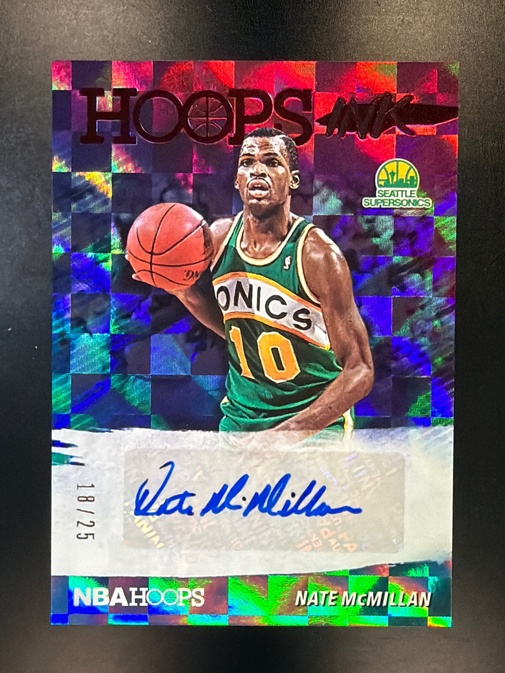 2019-20 Hoops #HI-NMM Nate McMillan Hoops Ink Red #/25