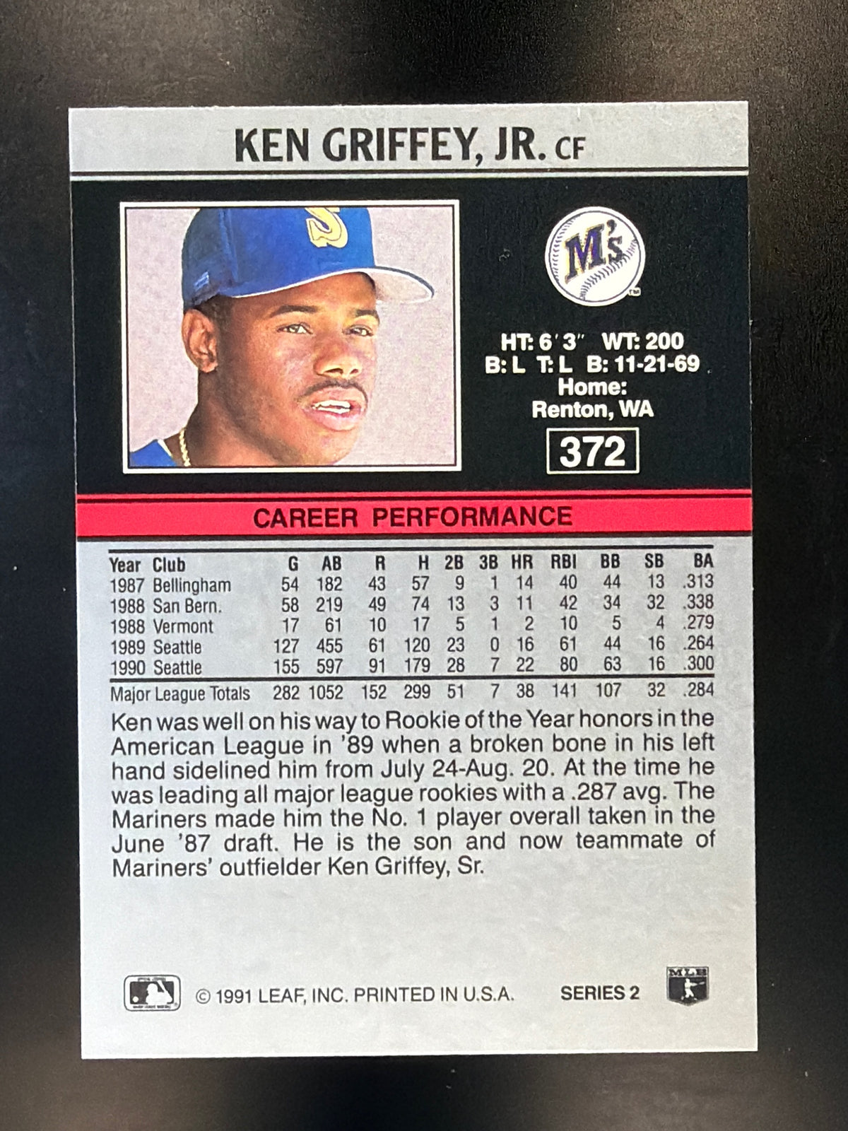 1991 Leaf #372 Ken Griffey, Jr.