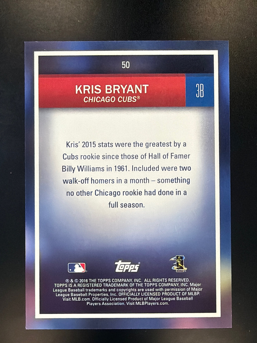 2016 Topps National Baseball Card Day #50 Kris Bryant