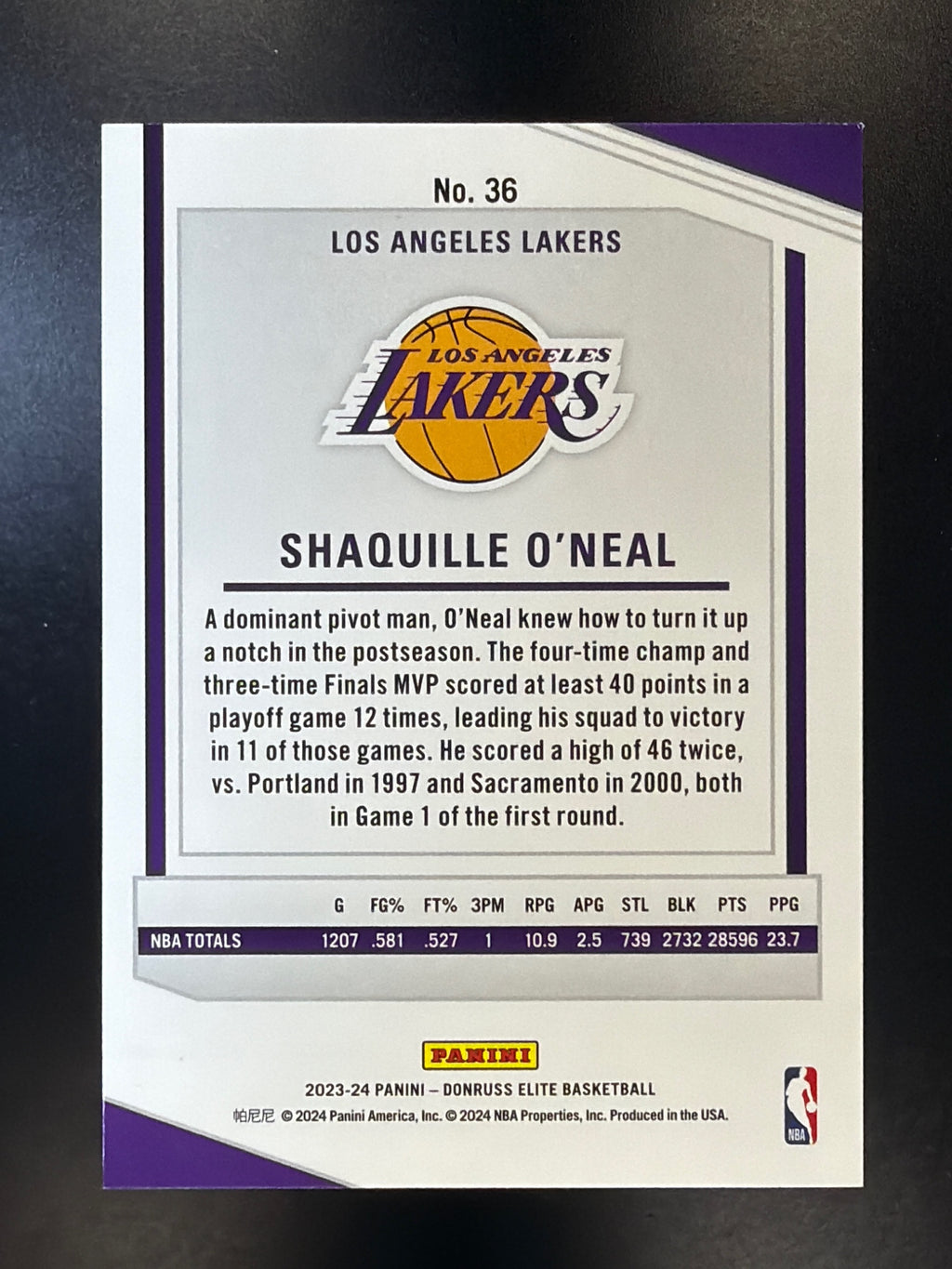 2023-24 Donruss Elite #36 Shaquille O'Neal Orange