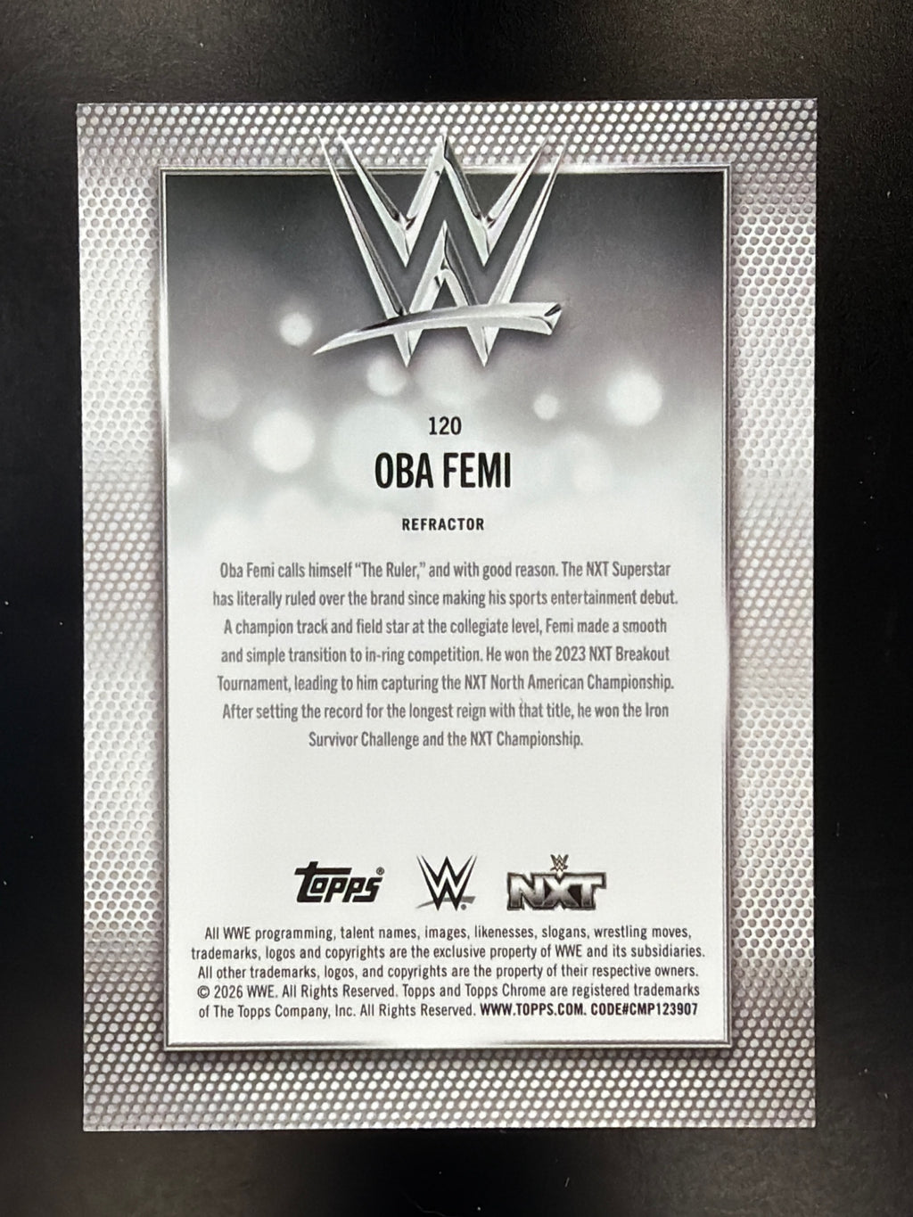 2026 Topps Chrome WWE #120 Oba Femi Refractor