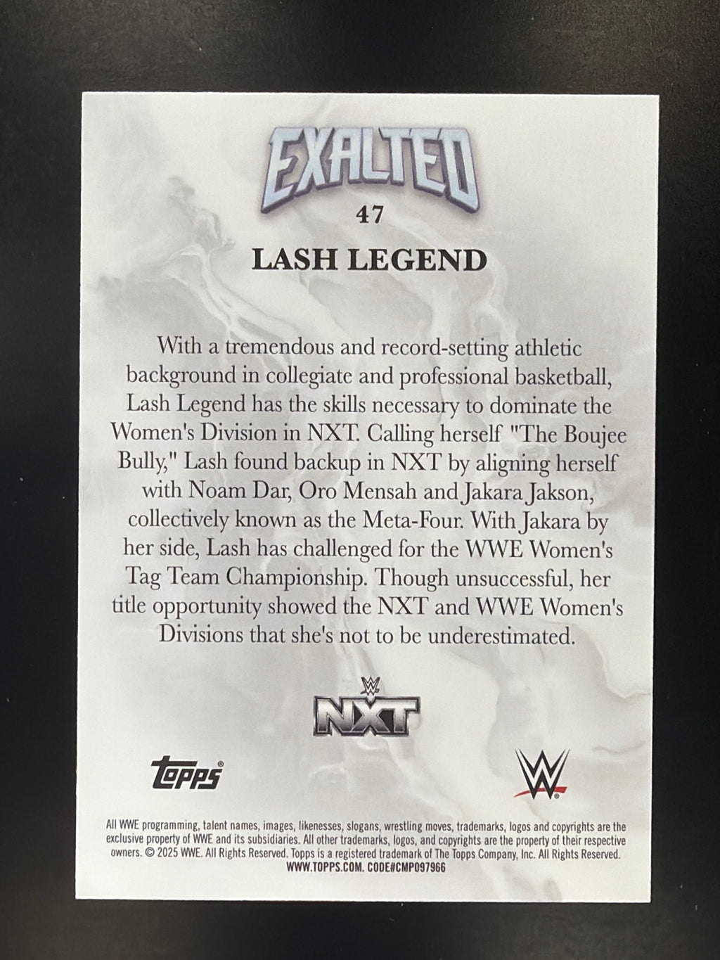 2025 Topps Exalted WWE #47 Lash Legend Aqua #/99
