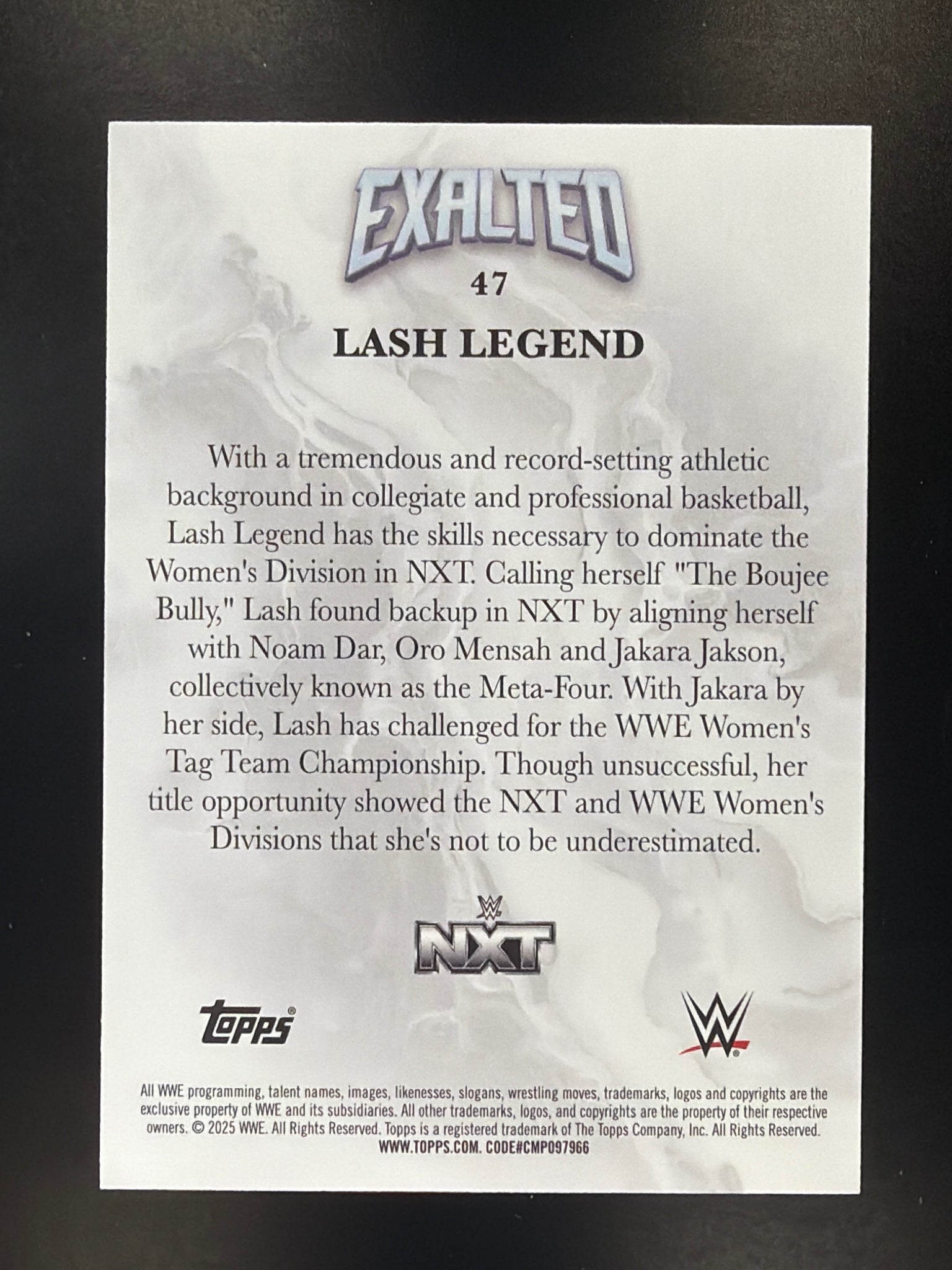 2025 Topps Exalted WWE #47 Lash Legend Aqua #/99