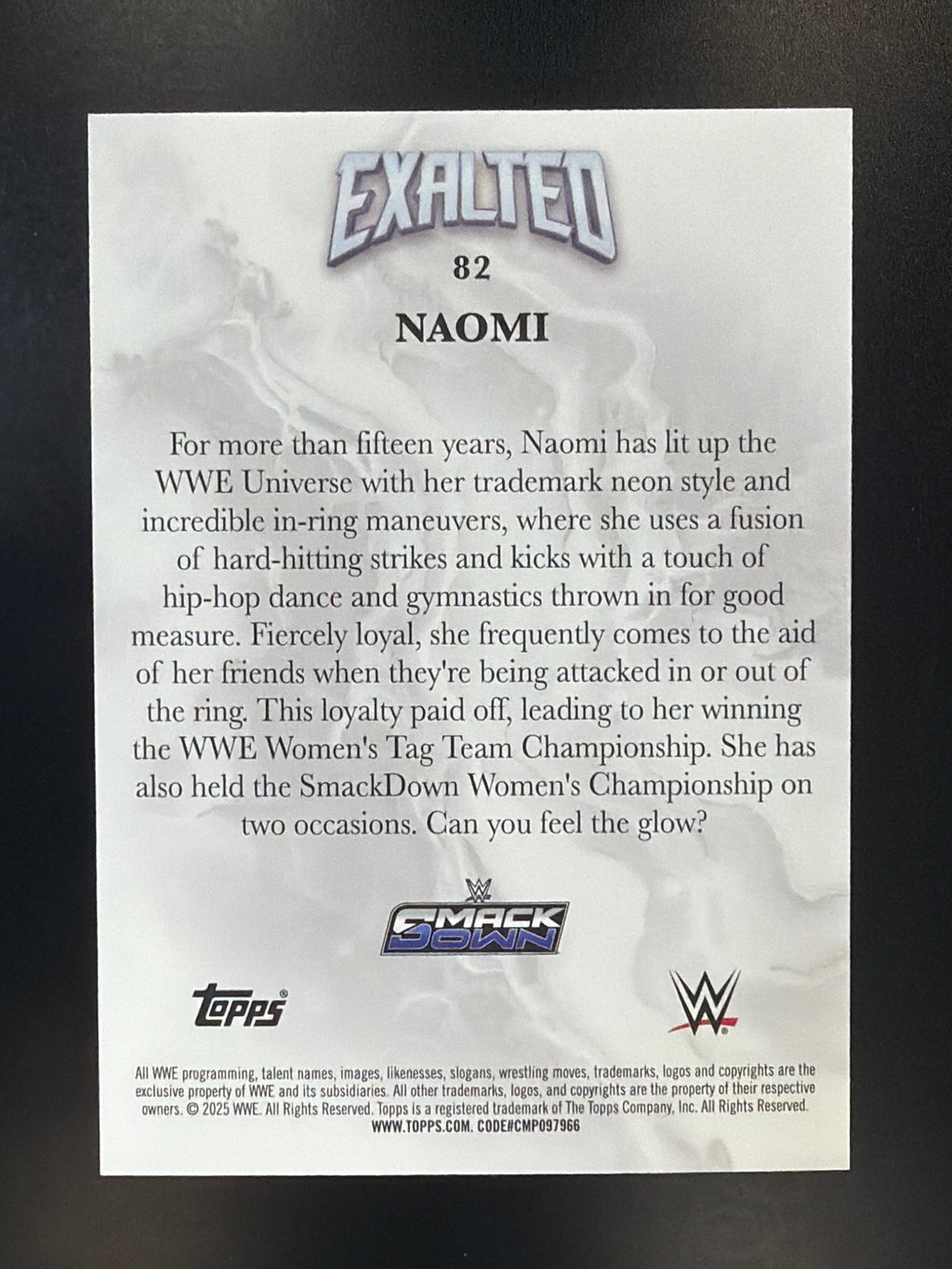 2025 Topps Exalted WWE #82 Naomi