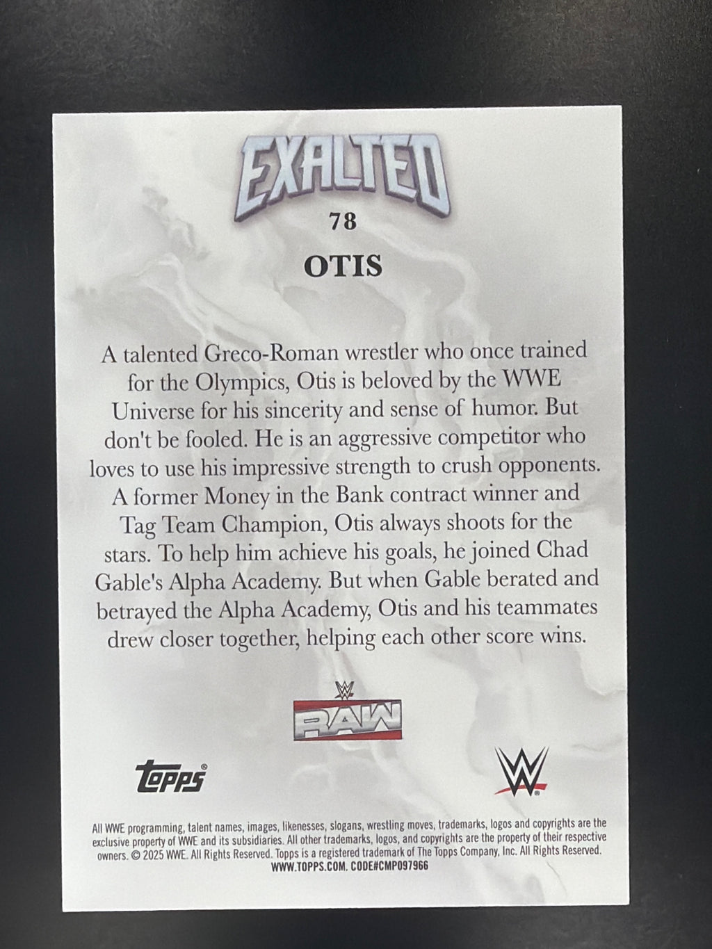 2025 Topps Exalted WWE #78 Otis