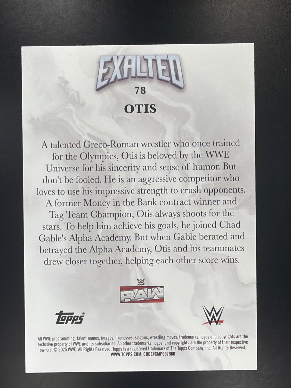 2025 Topps Exalted WWE #78 Otis