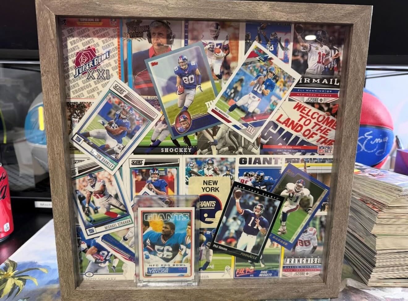 Custom Trading Card Shadow Box, Football Team of Choice